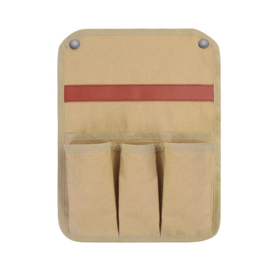 Front studio view of the Setstead Camp Chair Side Pocket in sand canvas