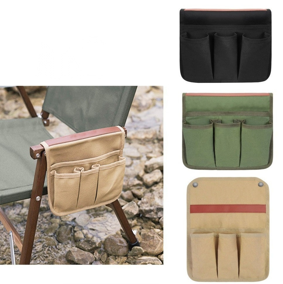 Color lineup collage for the Setstead Camp Chair Side Pocket with sand, green, and black options