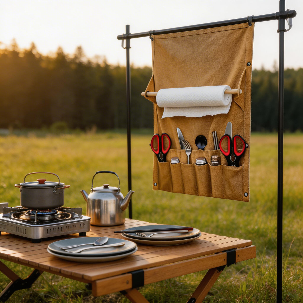 Camp setup before using the Setstead organizer