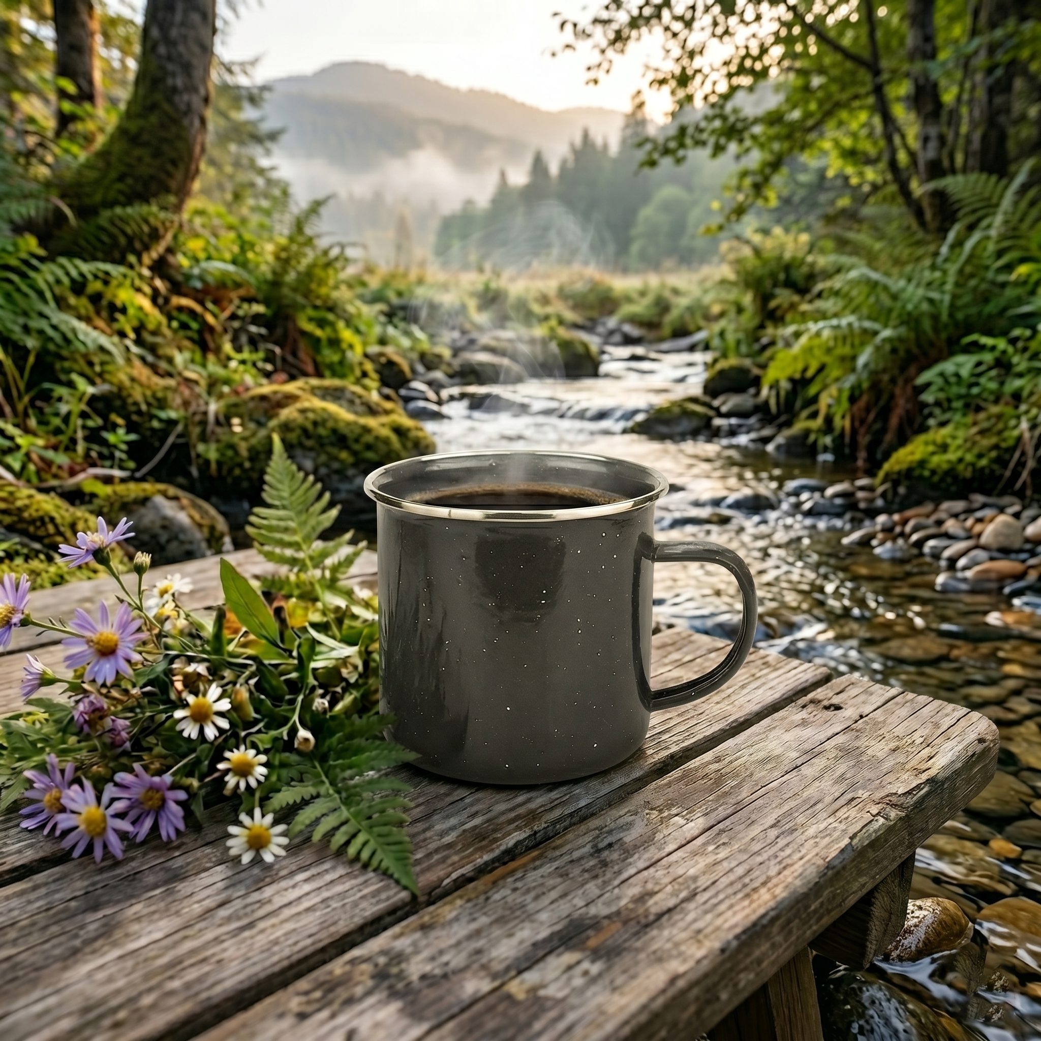 Setstead Speckled Enamel Mug Set - camping mugs for coffee by the fire